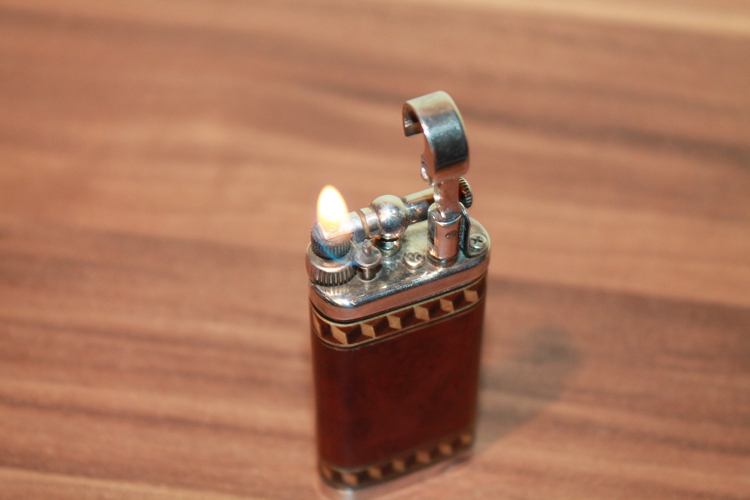 IM Corona Savinelli "Old Boy" Pfeifen-Feuerzeug mit Intarsien dunkelbraun – Bild 5